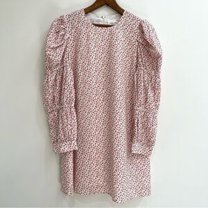 Hyacinth House Textured Floral Puff Sleeve Clemons Floral Mini Dress Size Large